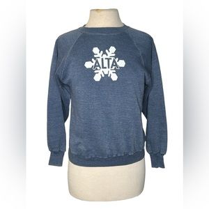 Vintage blue Alta snowflake crewneck sweatshirt